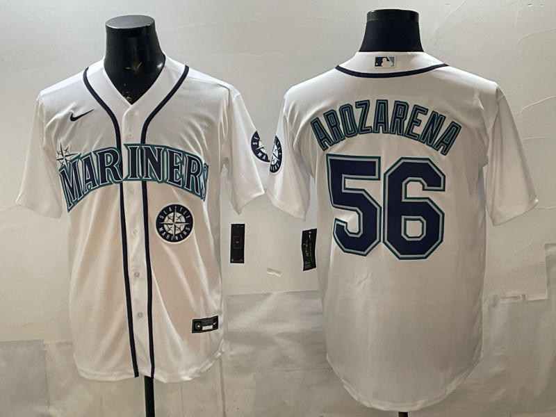 Men 2026 Seattle Mariners #56 Arozarena white Nike MLB Jersey 002